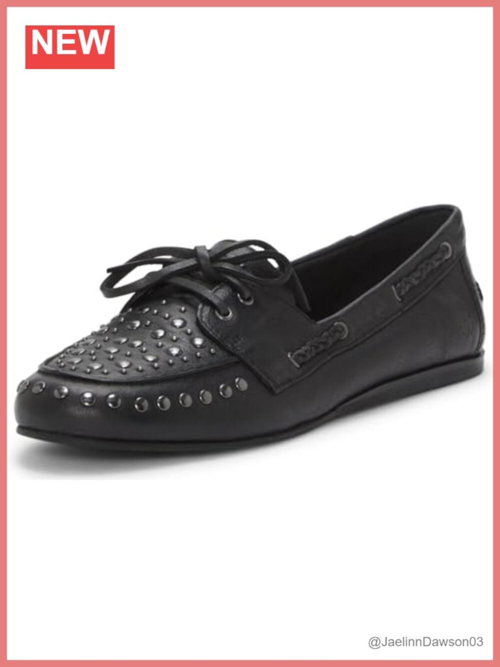 Studded Leather Slip-On Loafers Round-Toe Casual